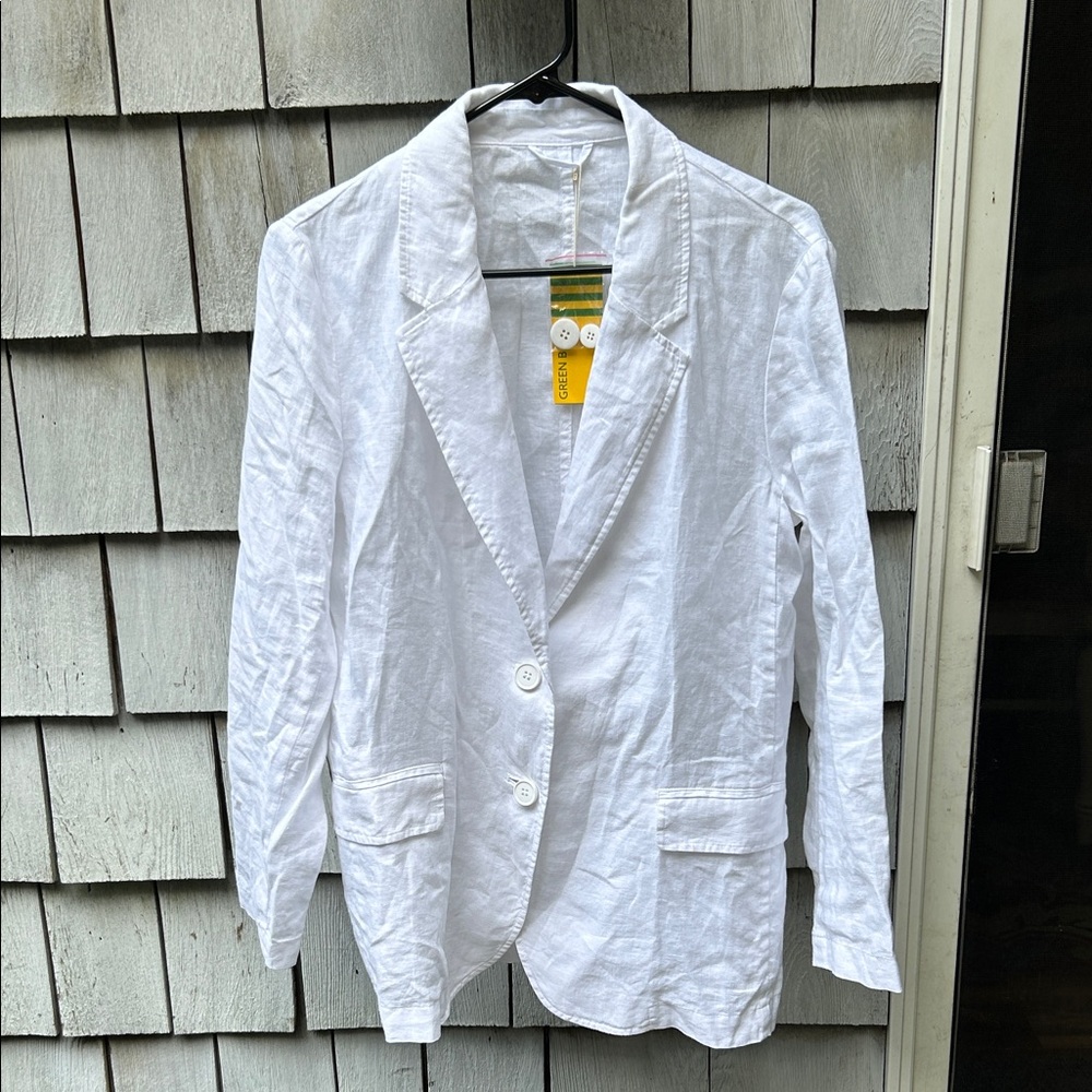 United Colors Of Benetton Crisp White Linen Blazer